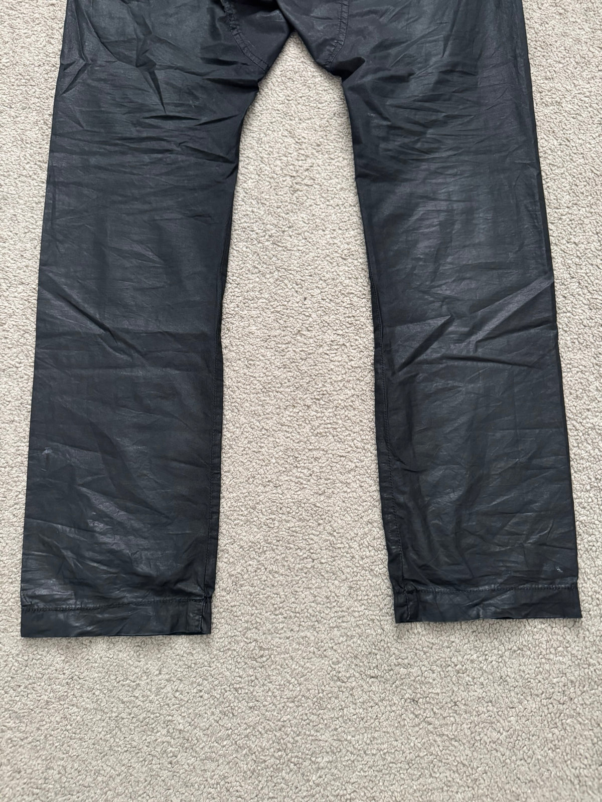 SS13 Rick Owens DRKSHDW Black Waxed Creatch Cargo Pants