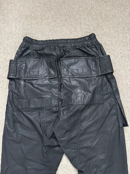 SS13 Rick Owens DRKSHDW Black Waxed Creatch Cargo Pants