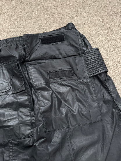 SS13 Rick Owens DRKSHDW Black Waxed Creatch Cargo Pants