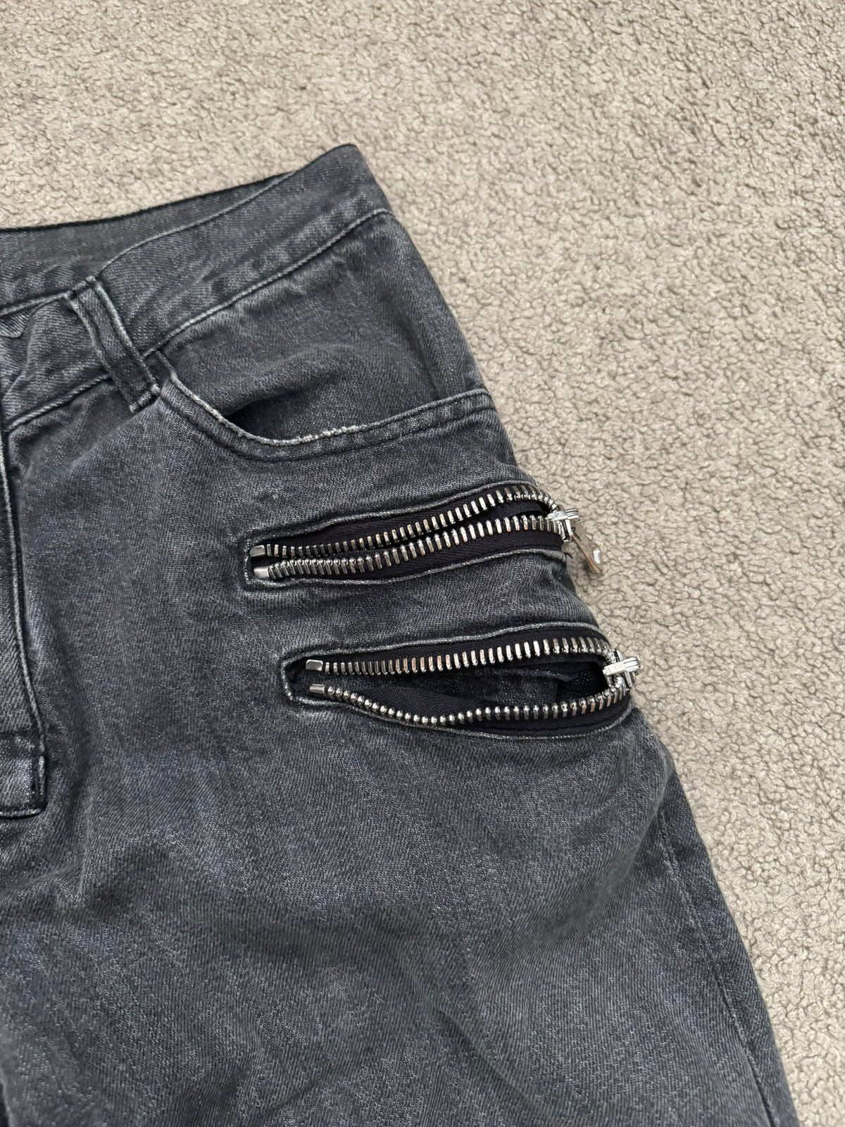 FW11 Balmain by Christophe Decarnin 4 Zip Biker Denim Jeans