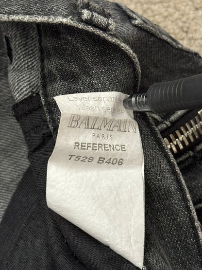 FW11 Balmain by Christophe Decarnin 4 Zip Biker Denim Jeans
