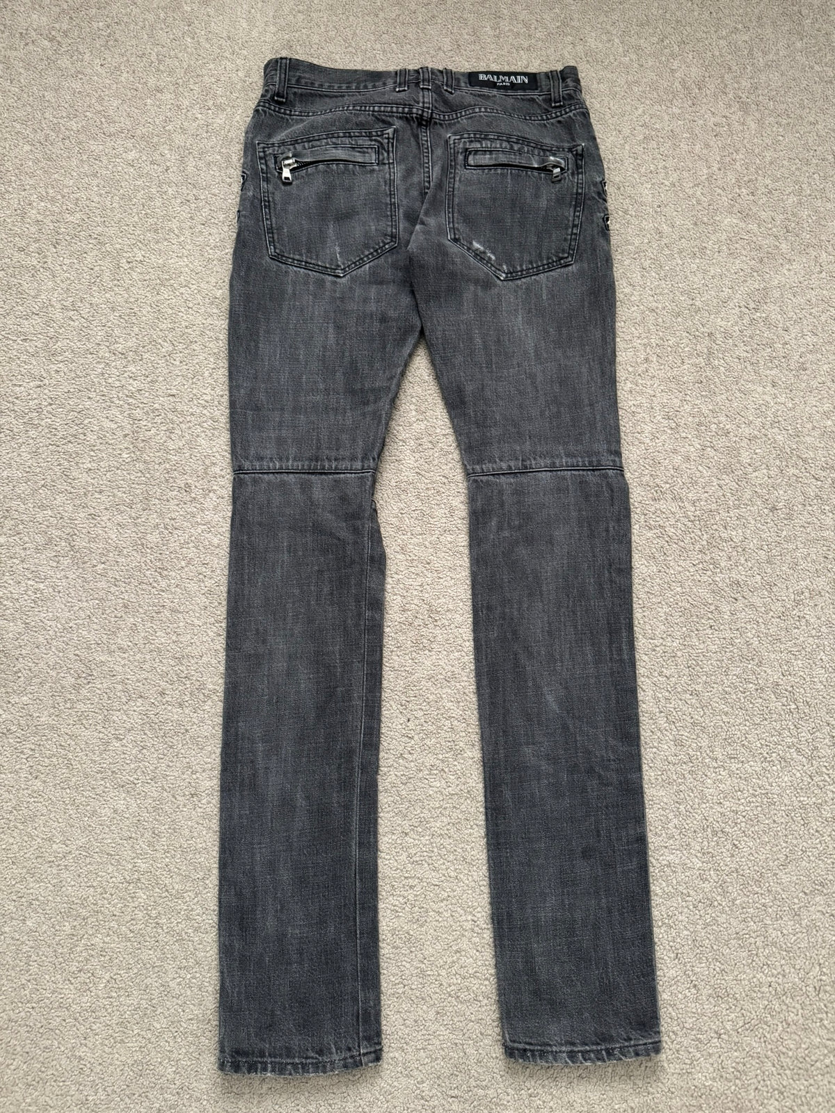 FW11 Balmain by Christophe Decarnin 4 Zip Biker Denim Jeans