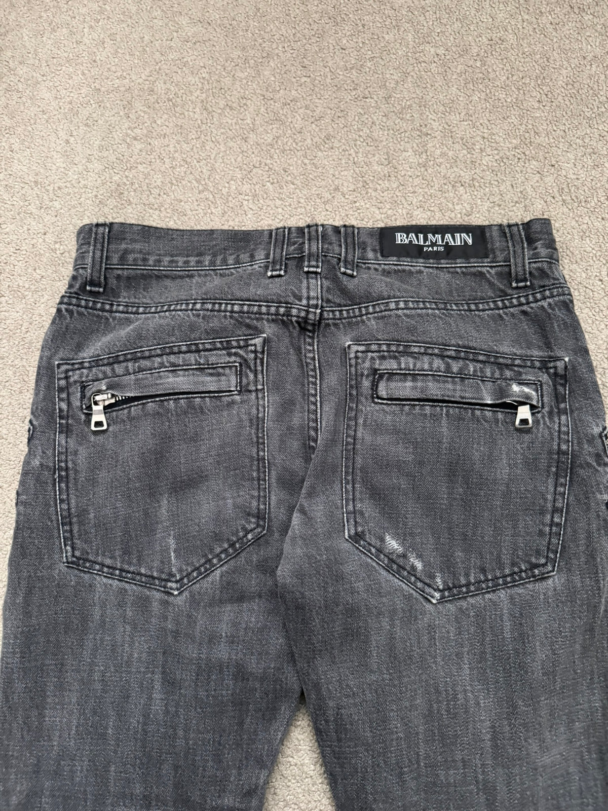 FW11 Balmain by Christophe Decarnin 4 Zip Biker Denim Jeans