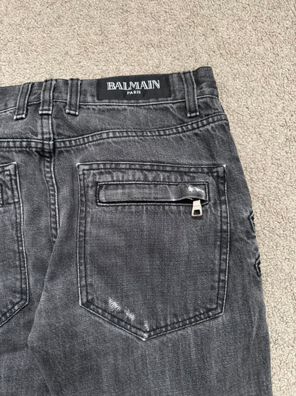 FW11 Balmain by Christophe Decarnin 4 Zip Biker Denim Jeans
