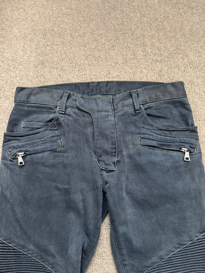 FW11 Balmain by Christophe Decarnin Overdyed Biker Denim Jeans