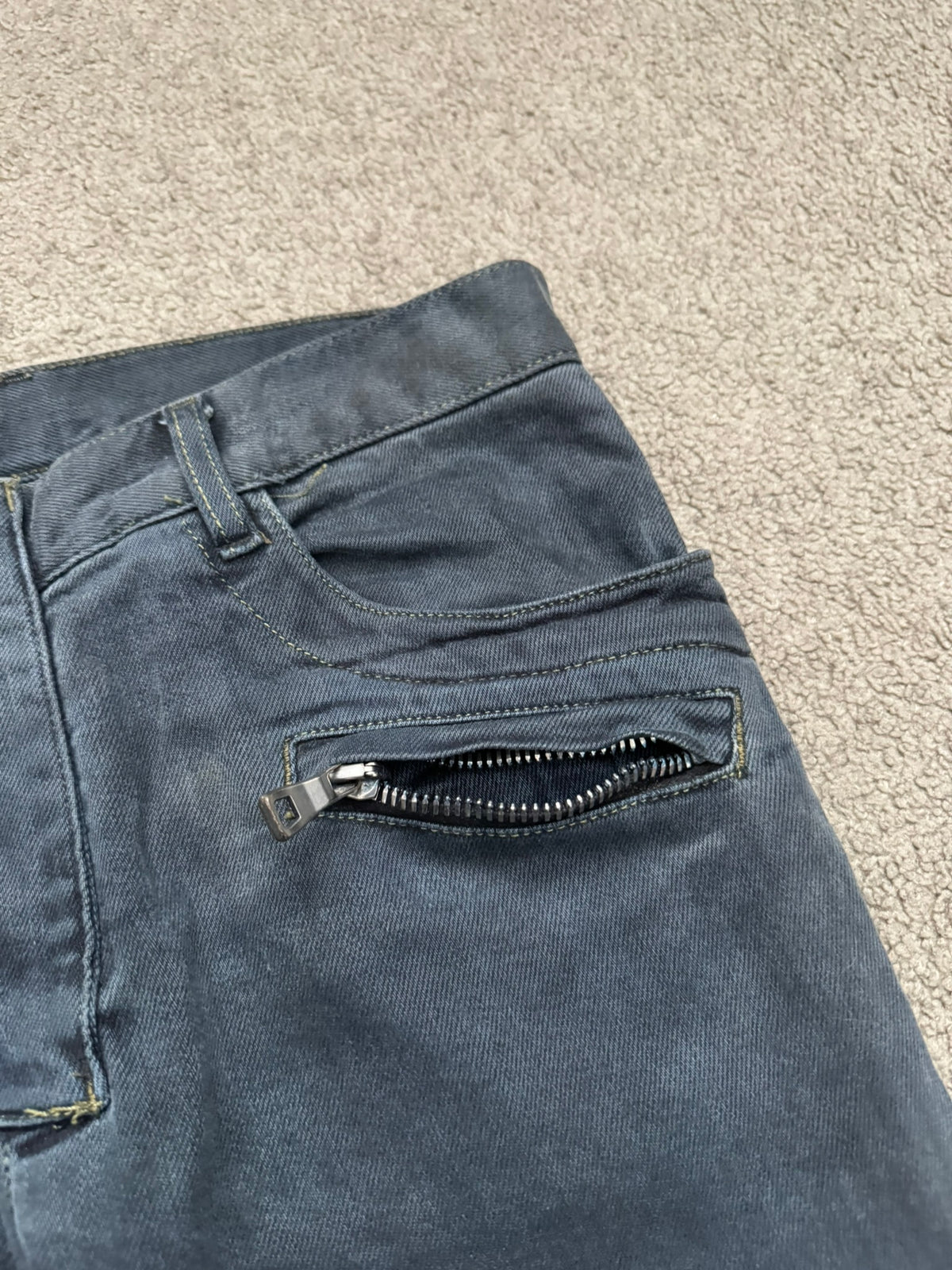 FW11 Balmain by Christophe Decarnin Overdyed Biker Denim Jeans