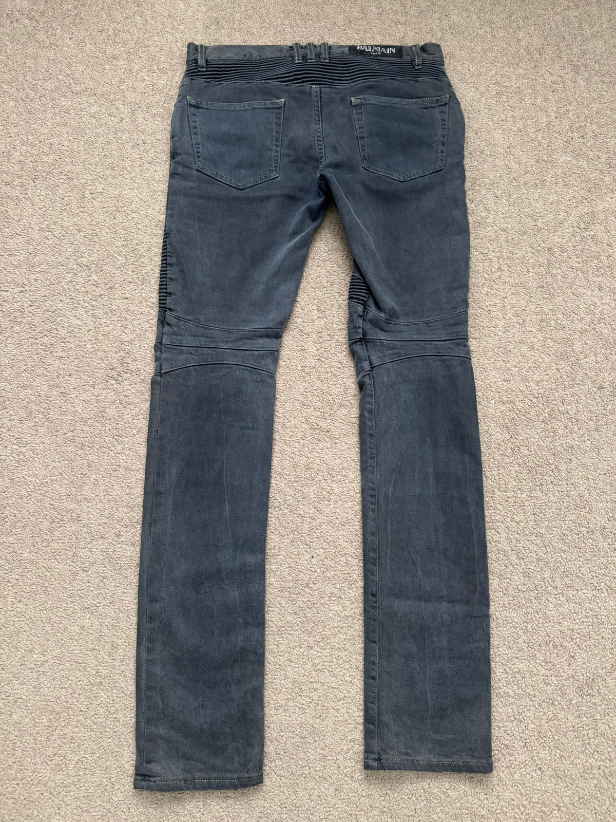 FW11 Balmain by Christophe Decarnin Overdyed Biker Denim Jeans
