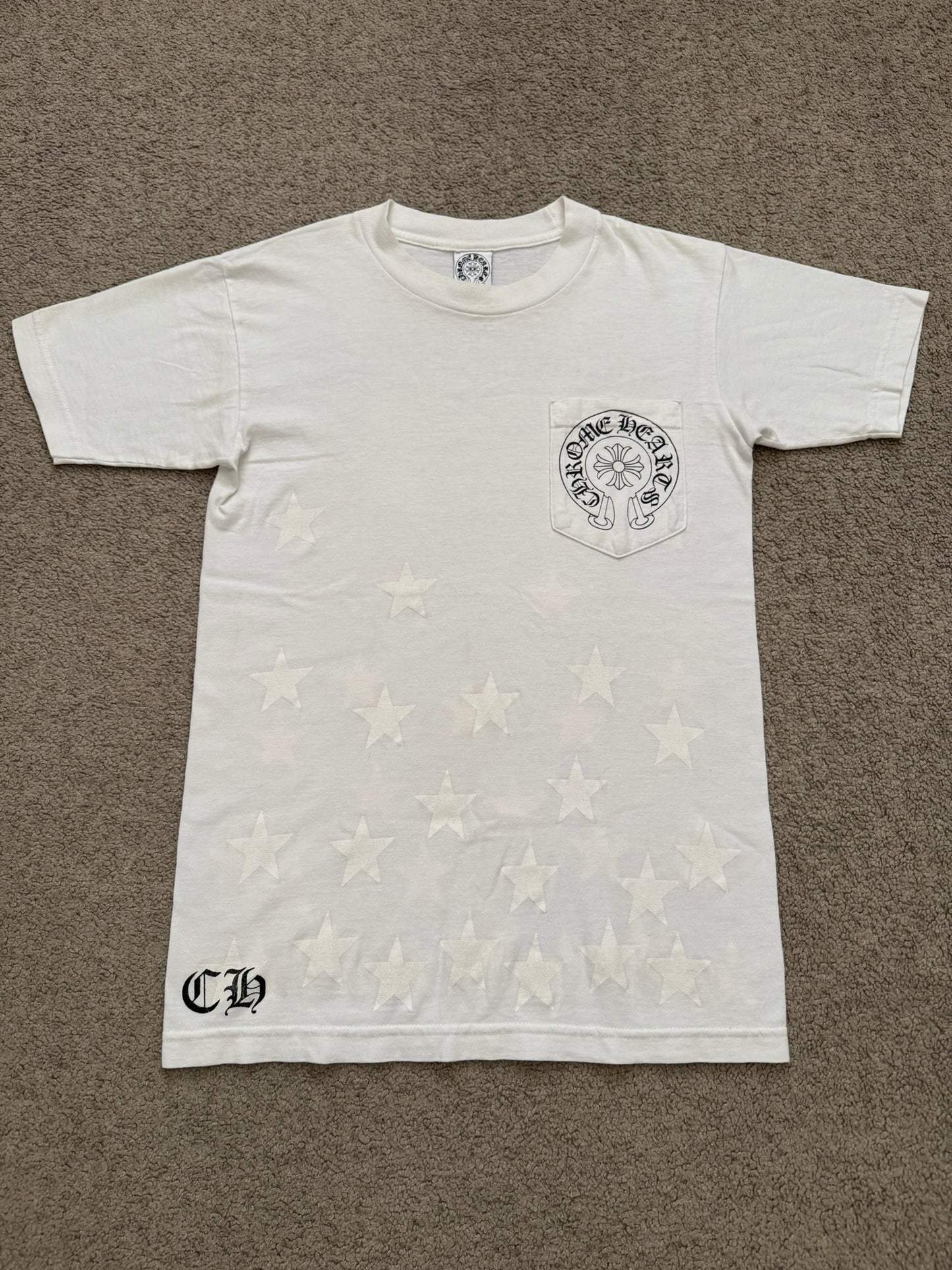 Vintage Chrome Hearts Scroll Logo & Stars T Shirt