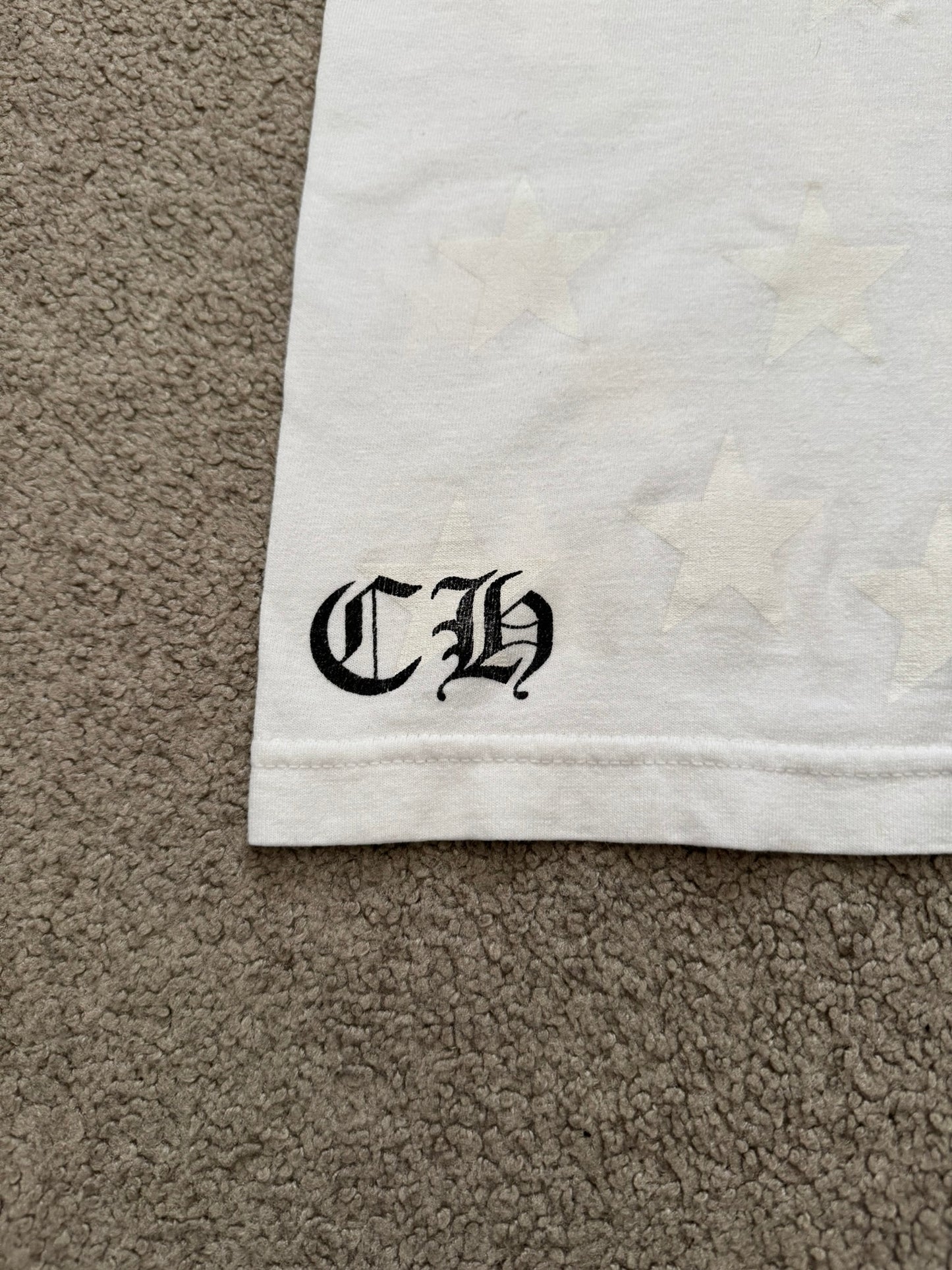 Vintage Chrome Hearts Scroll Logo & Stars T Shirt