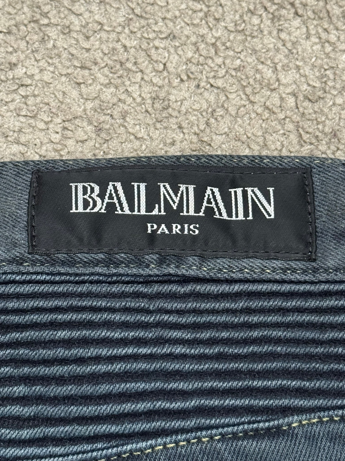 FW11 Balmain by Christophe Decarnin Overdyed Biker Denim Jeans