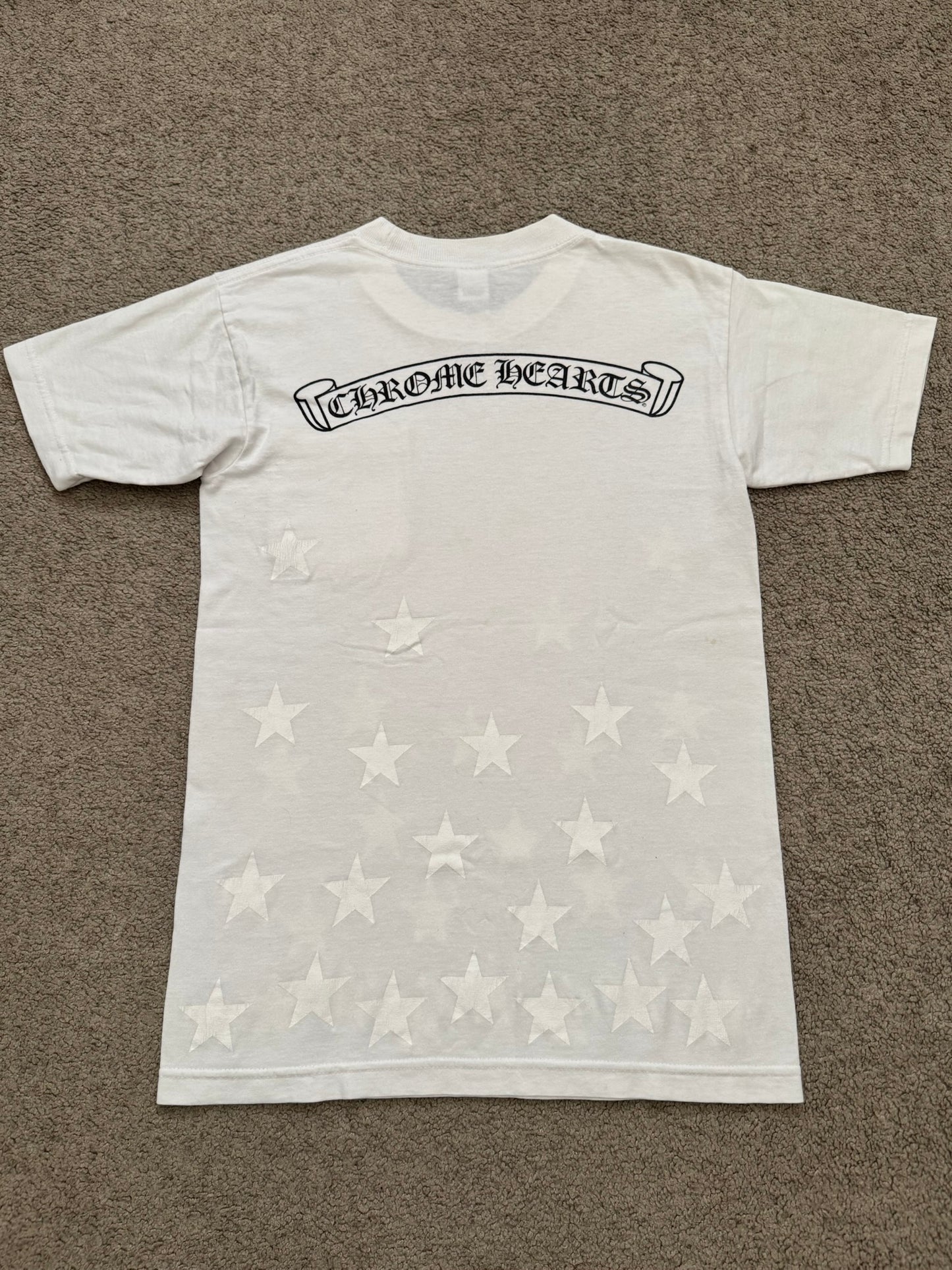 Vintage Chrome Hearts Scroll Logo & Stars T Shirt
