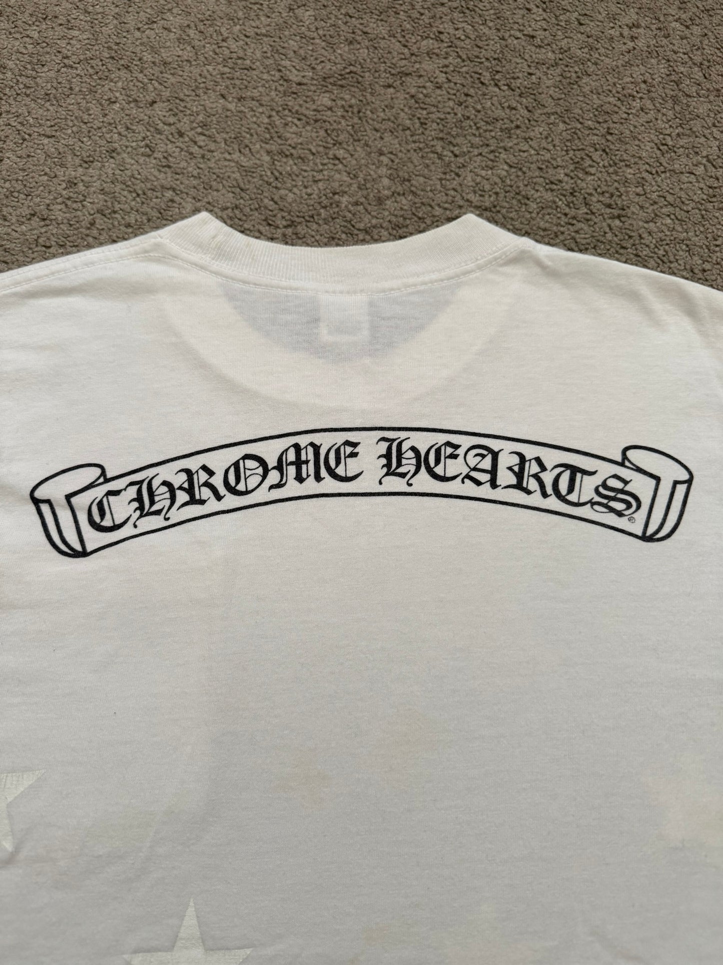Vintage Chrome Hearts Scroll Logo & Stars T Shirt