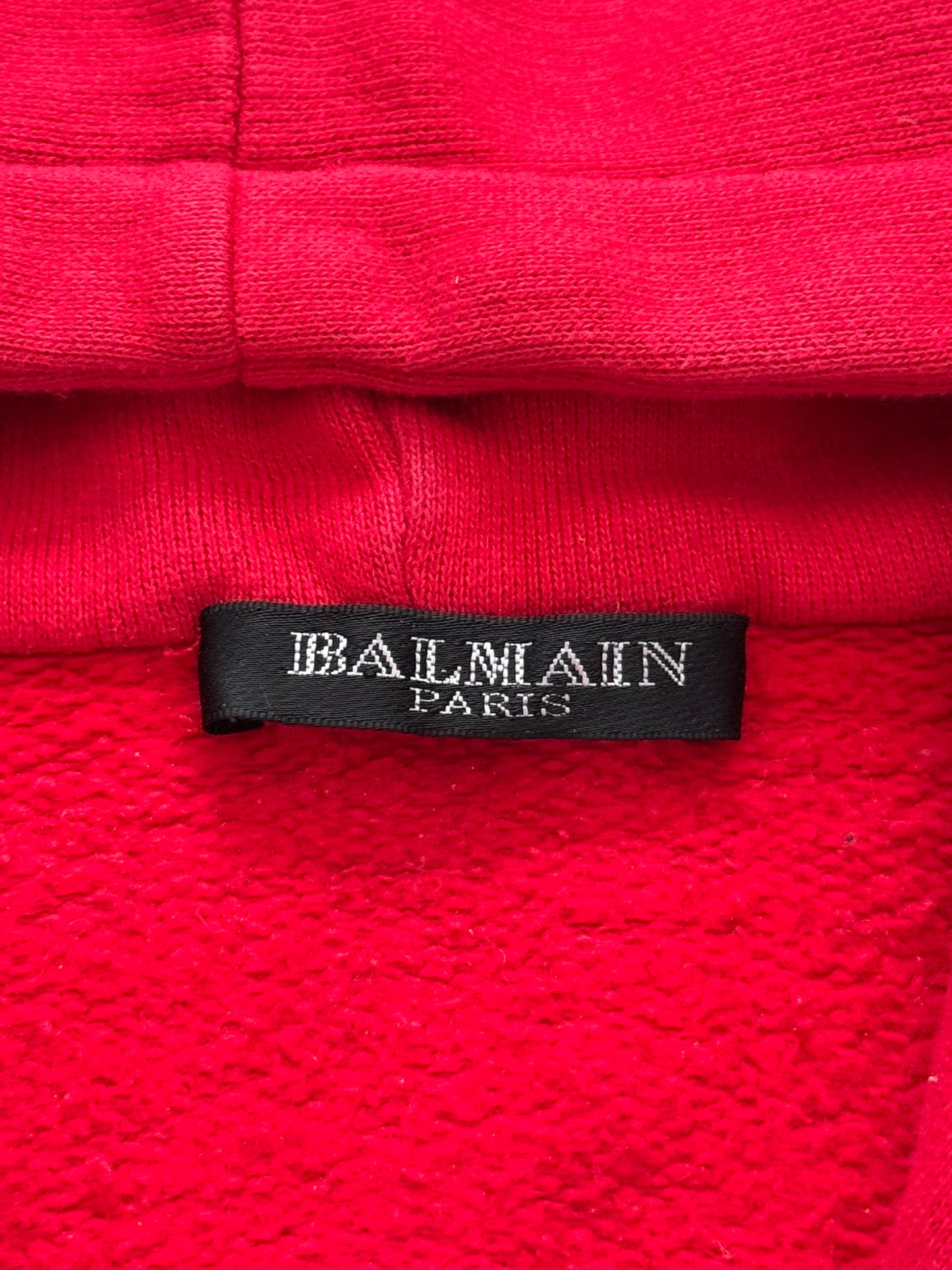 SS10 Balmain by Christophe Decarnin Red Biker Zip Up Hoodie