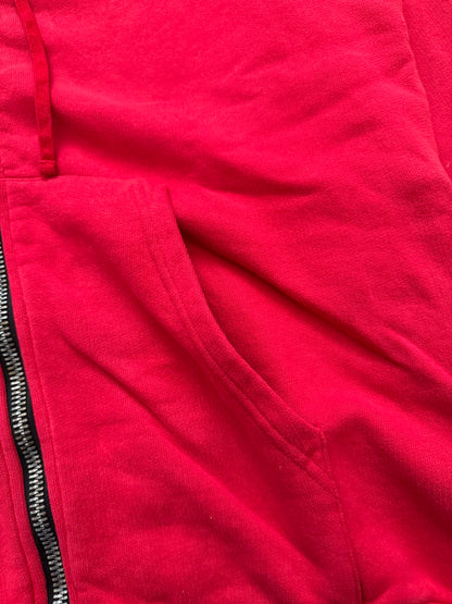 SS10 Balmain by Christophe Decarnin Red Biker Zip Up Hoodie