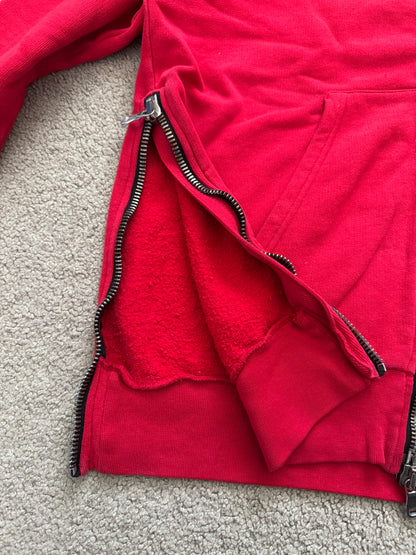 SS10 Balmain by Christophe Decarnin Red Biker Zip Up Hoodie