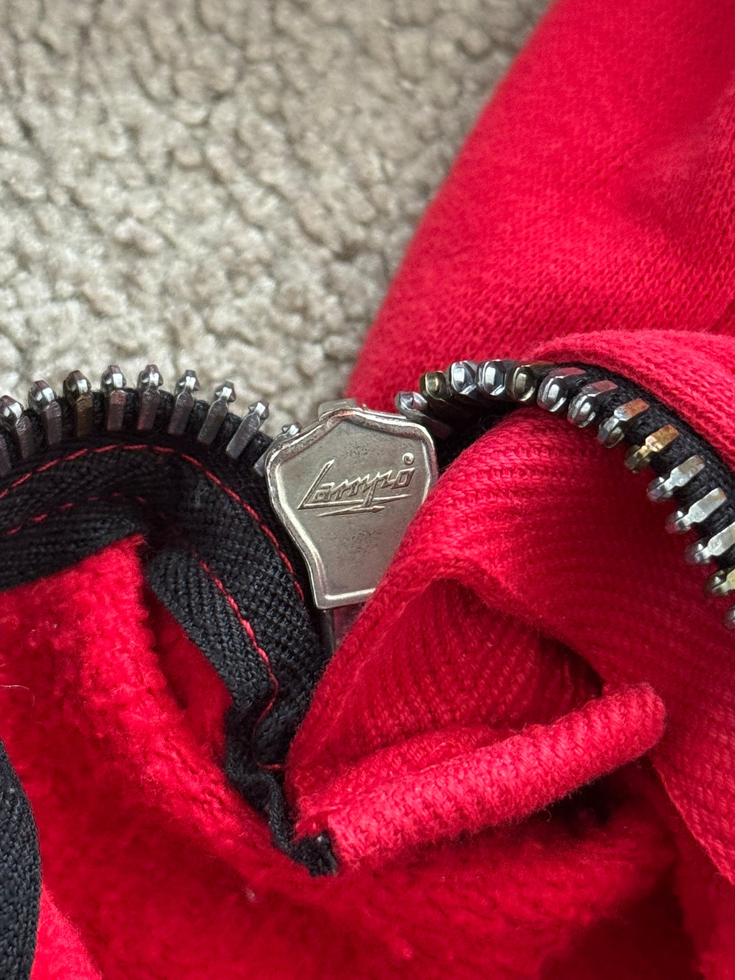 SS10 Balmain by Christophe Decarnin Red Biker Zip Up Hoodie