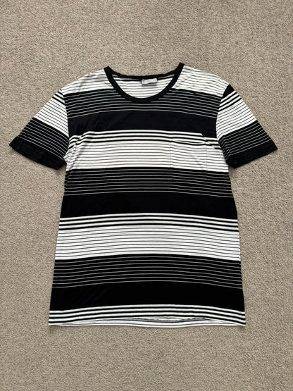 SS05 Dior Homme by Hedi Slimane Block Striped Pocket T Shirt
