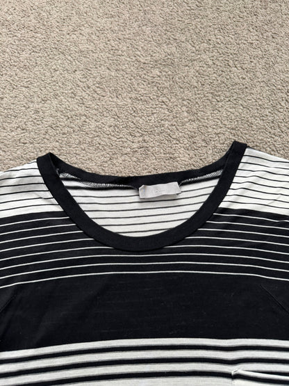 SS05 Dior Homme by Hedi Slimane Block Striped Pocket T Shirt