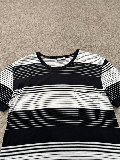 SS05 Dior Homme by Hedi Slimane Block Striped Pocket T Shirt