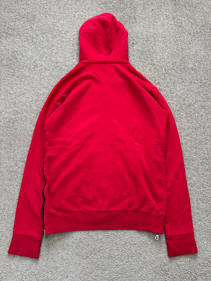 SS10 Balmain by Christophe Decarnin Red Biker Zip Up Hoodie
