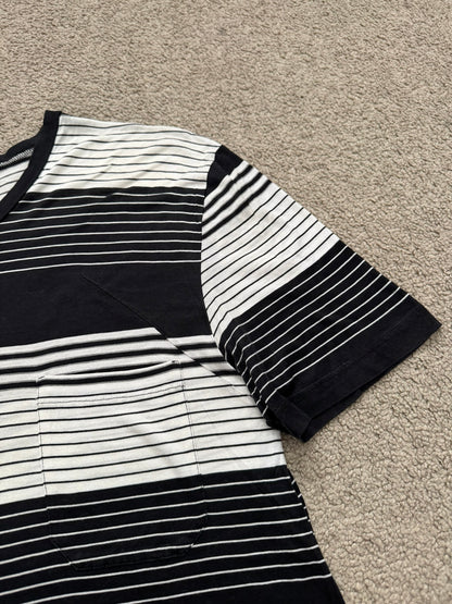 SS05 Dior Homme by Hedi Slimane Block Striped Pocket T Shirt
