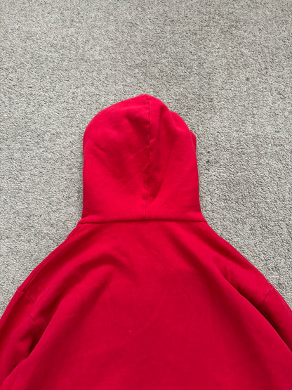 SS10 Balmain by Christophe Decarnin Red Biker Zip Up Hoodie