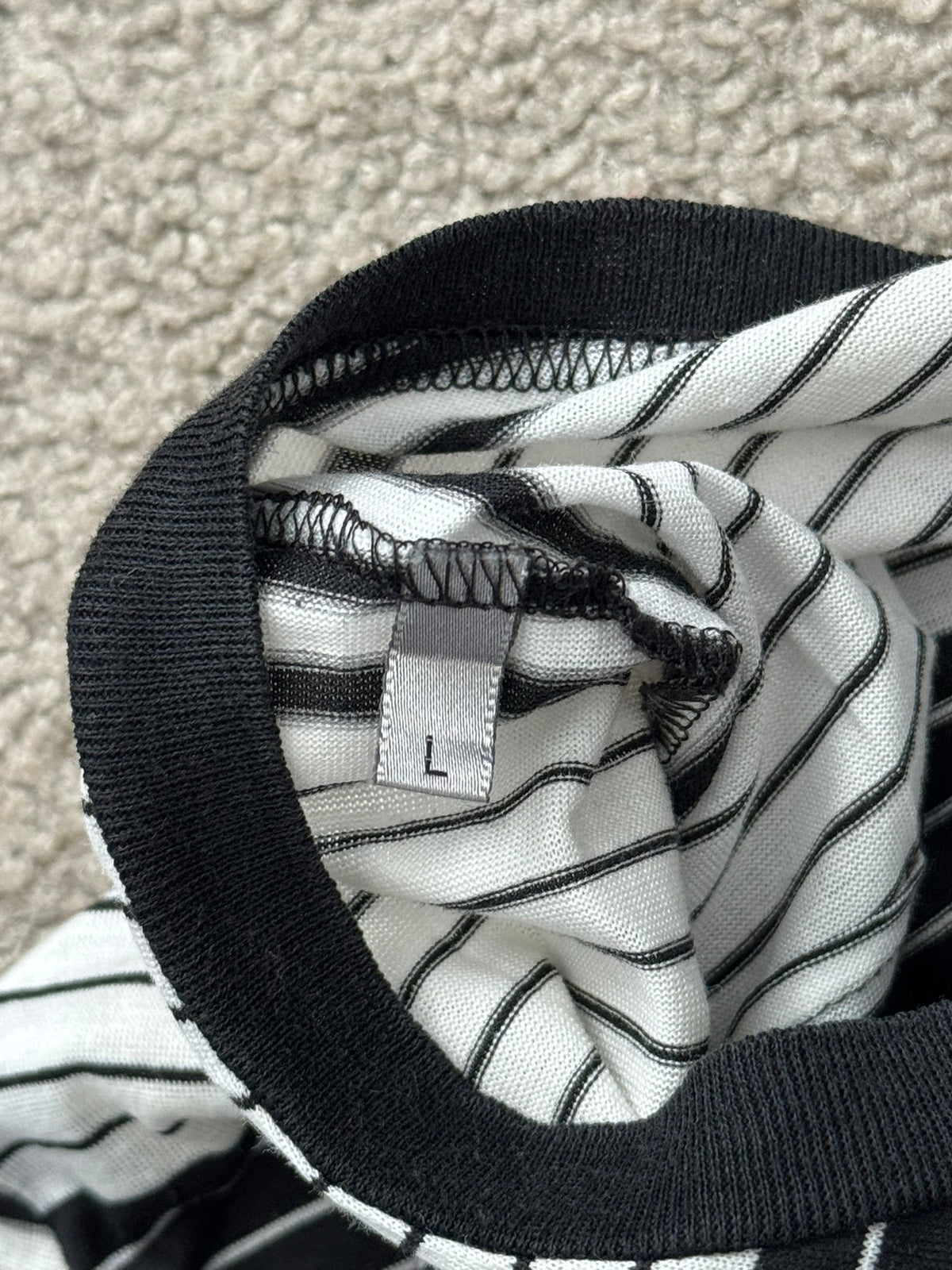 SS05 Dior Homme by Hedi Slimane Block Striped Pocket T Shirt
