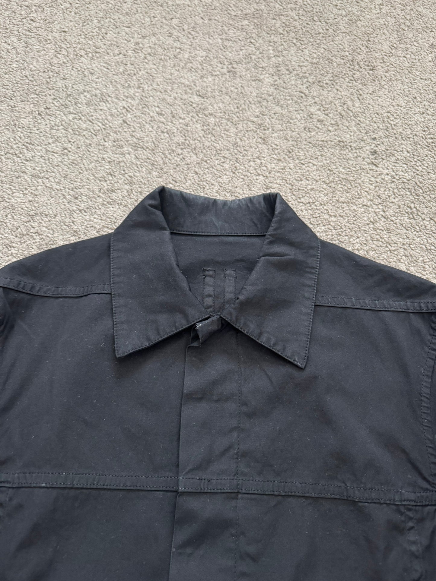 FW10 Rick Owens DRKSHDW Black Coated Trucker Work Jacket