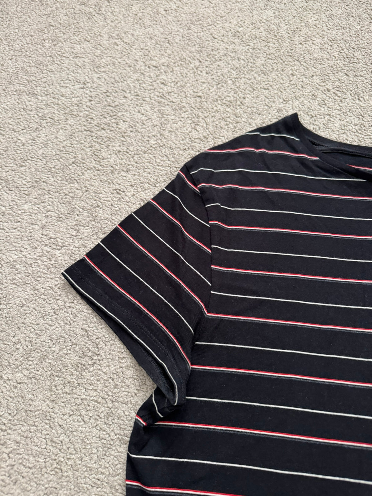 FW14 Saint Laurent by Hedi Slimane Thin Striped Pocket T Shirt