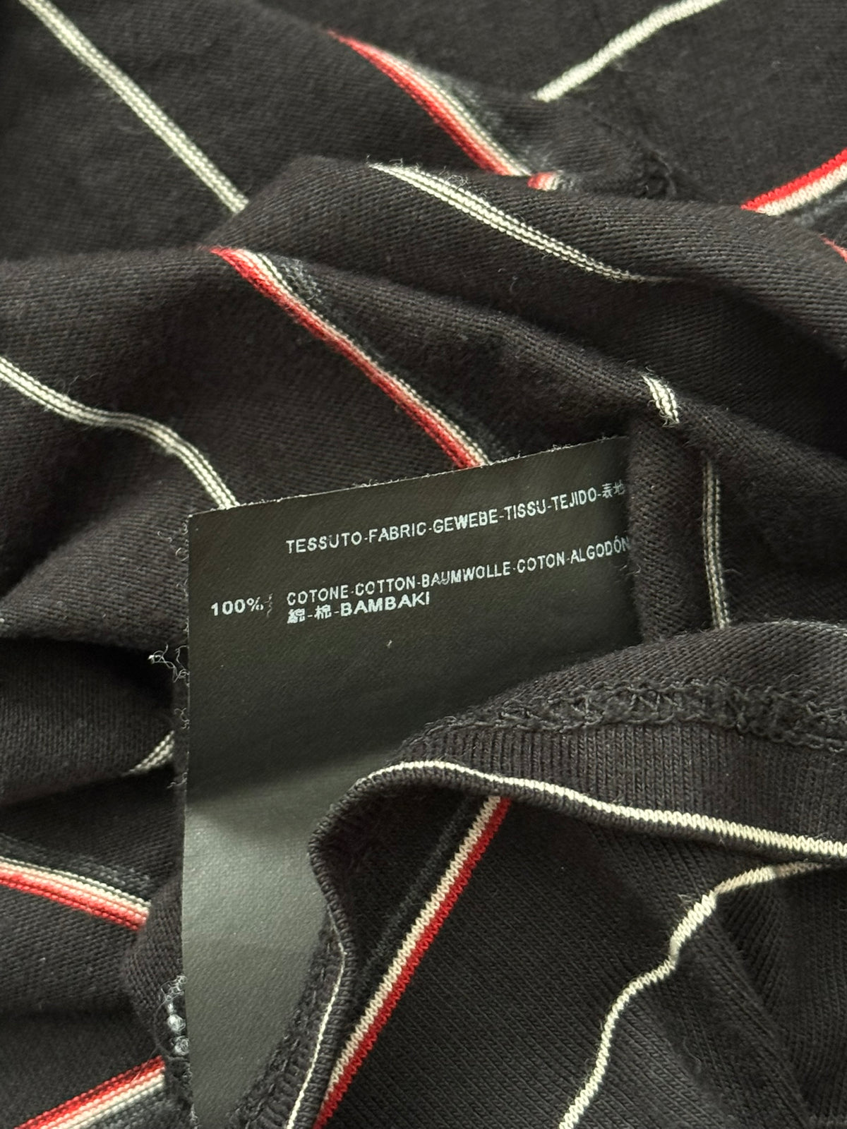 FW14 Saint Laurent by Hedi Slimane Thin Striped Pocket T Shirt