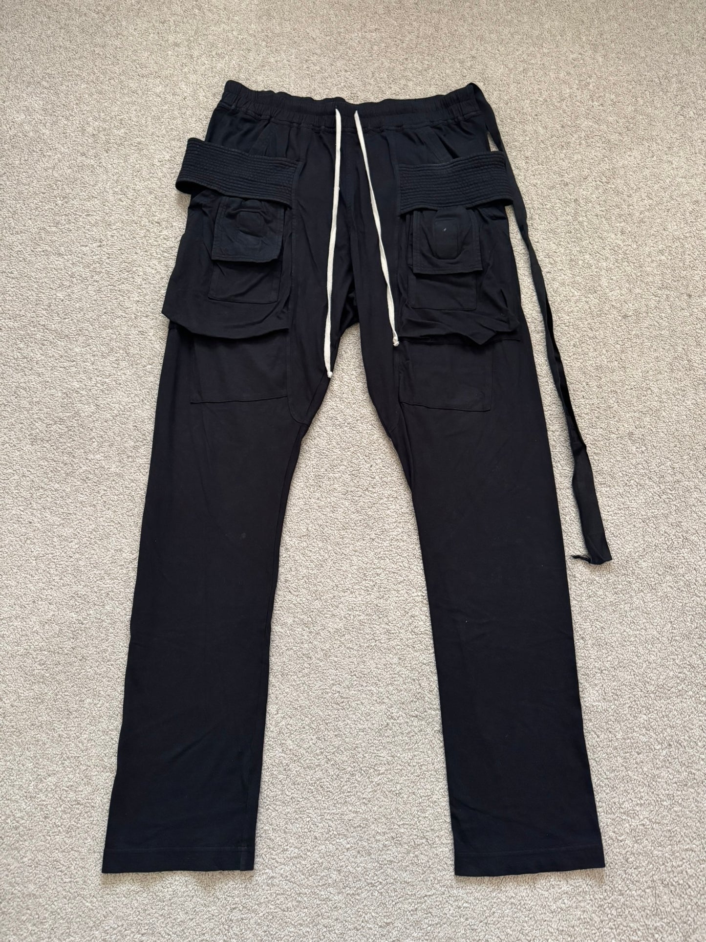 SS22 Rick Owens DRKSHDW Black Creatch Cargo Sweatpants