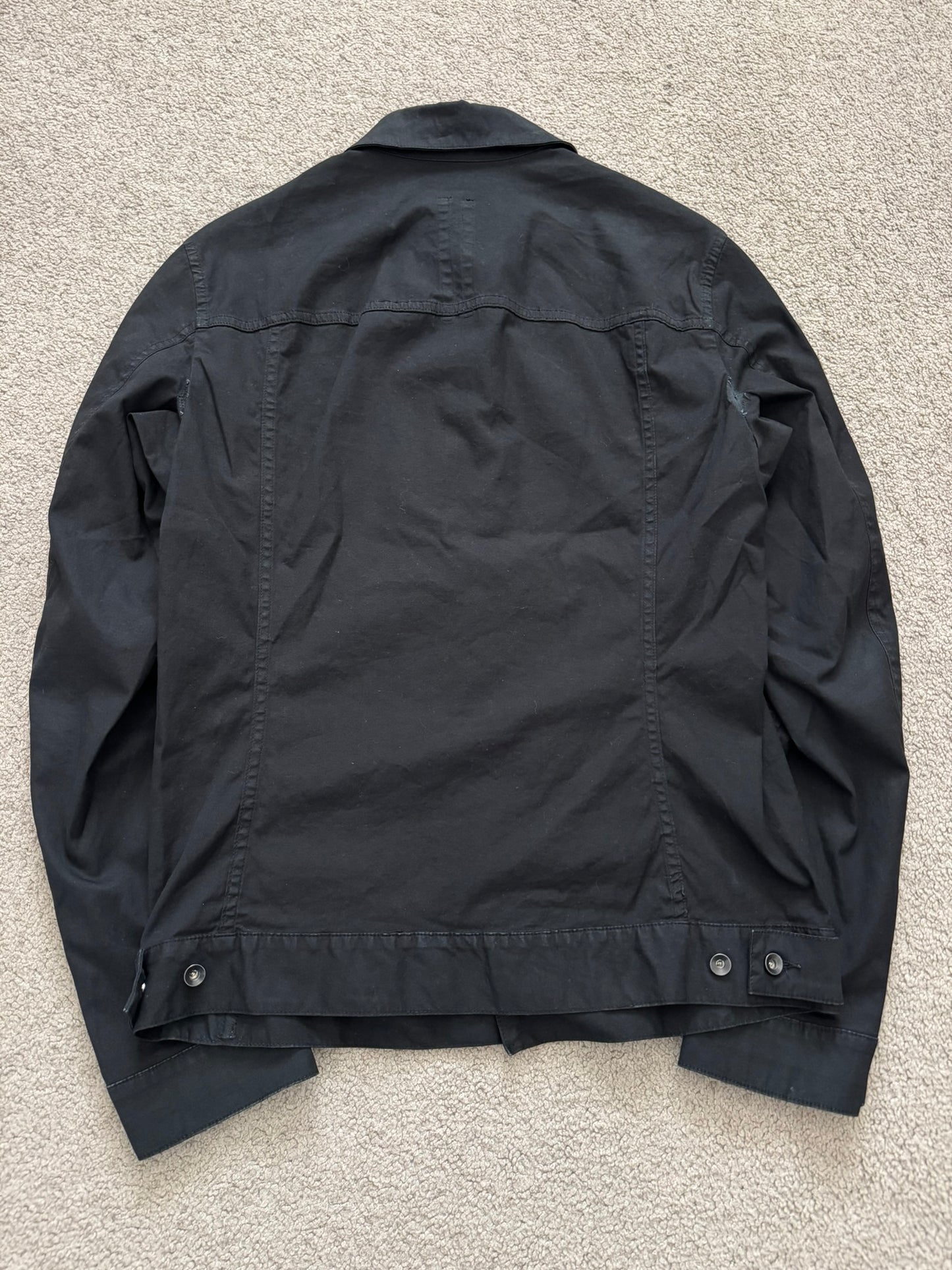 FW10 Rick Owens DRKSHDW Black Coated Trucker Work Jacket