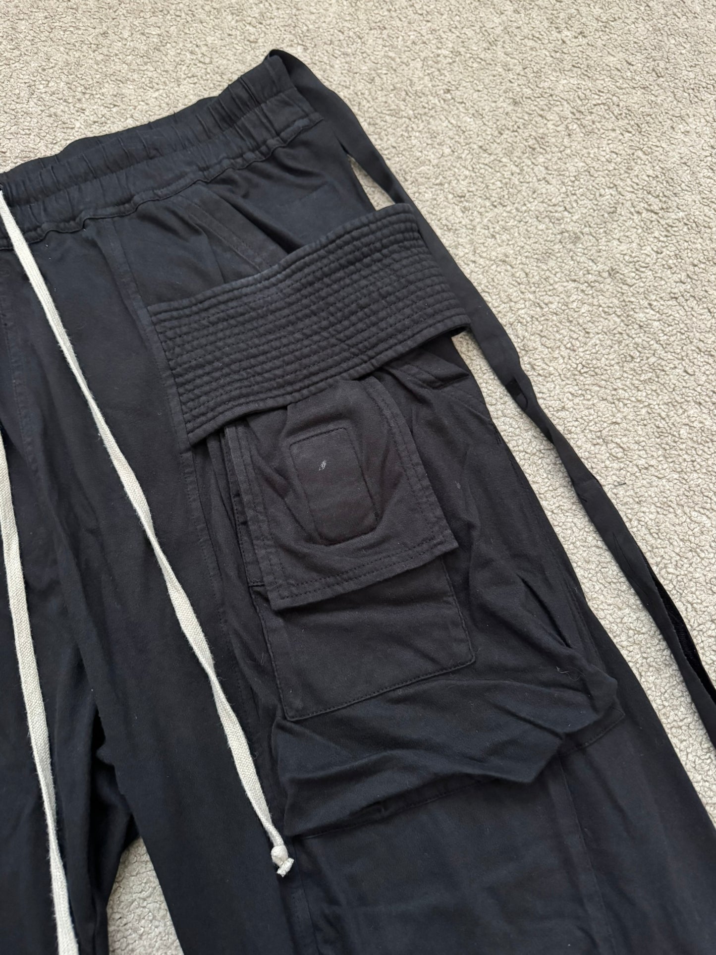 SS22 Rick Owens DRKSHDW Black Creatch Cargo Sweatpants