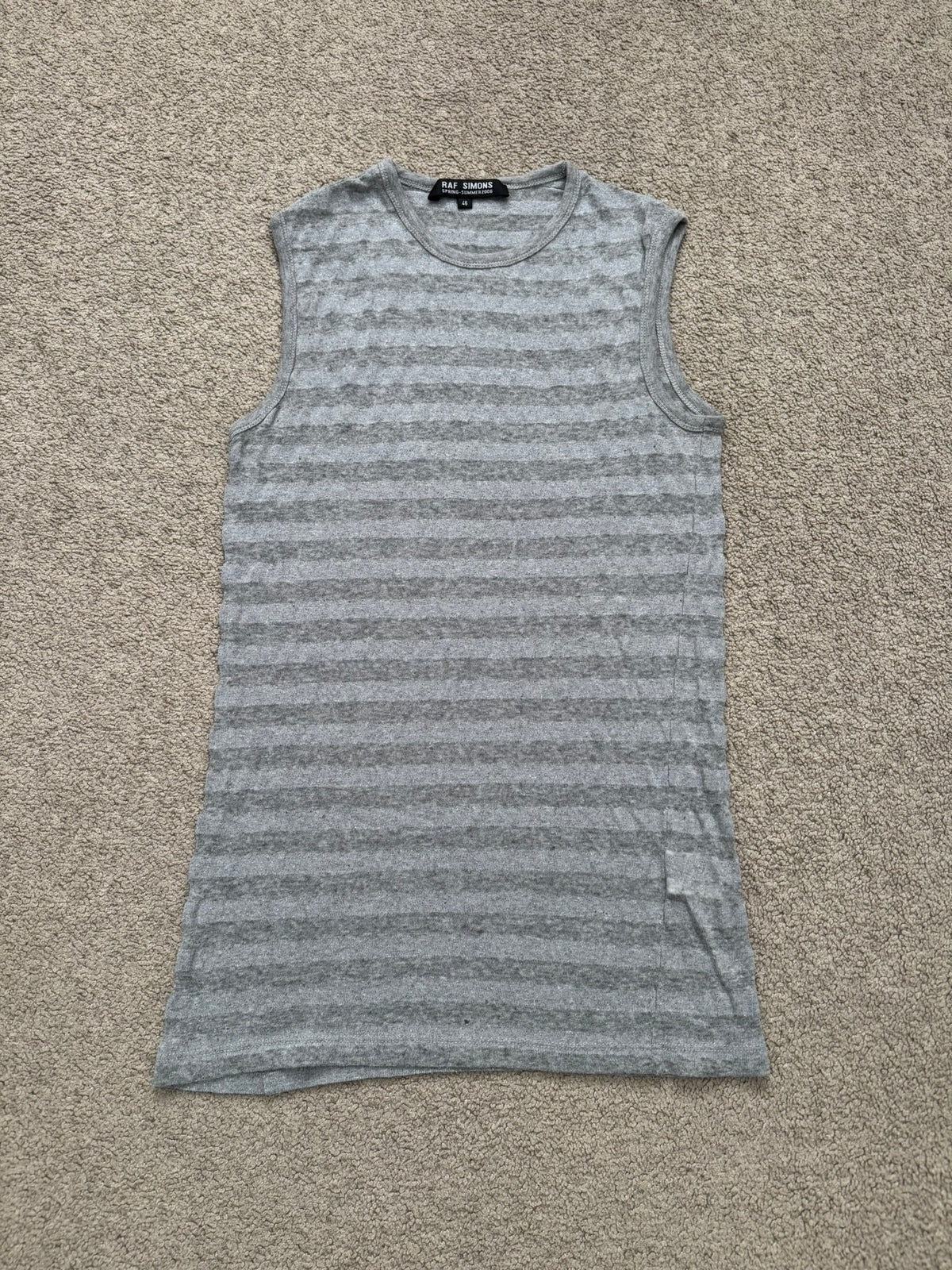 SS06 Raf Simons "Icarus Surgit" Striped Sleeveless Tank Top