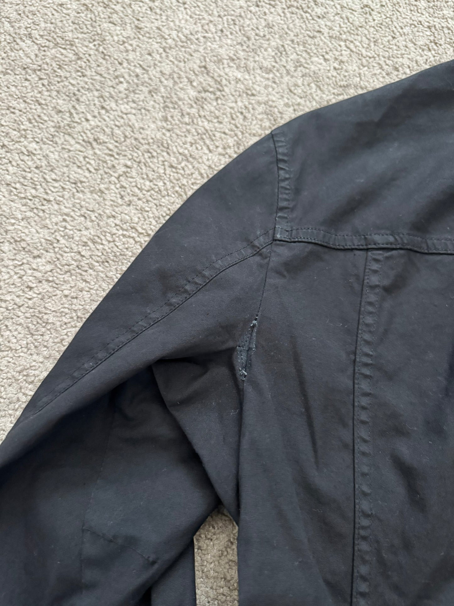 FW10 Rick Owens DRKSHDW Black Coated Trucker Work Jacket