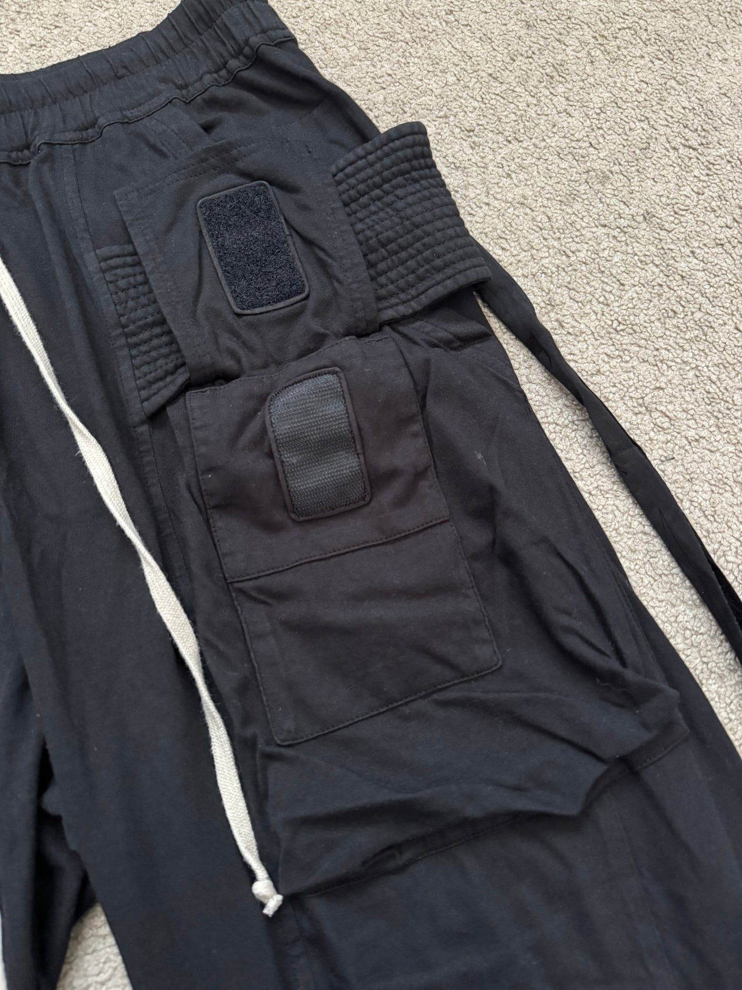 SS22 Rick Owens DRKSHDW Black Creatch Cargo Sweatpants