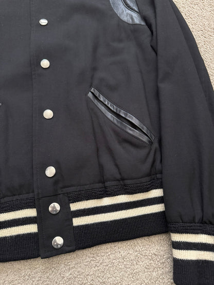 FW14 Saint Laurent by Hedi Slimane Teddy Varsity Bomber Jacket