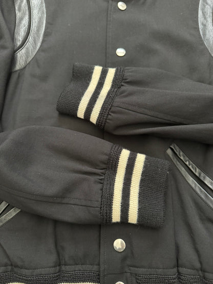 FW14 Saint Laurent by Hedi Slimane Teddy Varsity Bomber Jacket