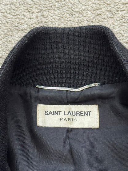 FW14 Saint Laurent by Hedi Slimane Teddy Varsity Bomber Jacket