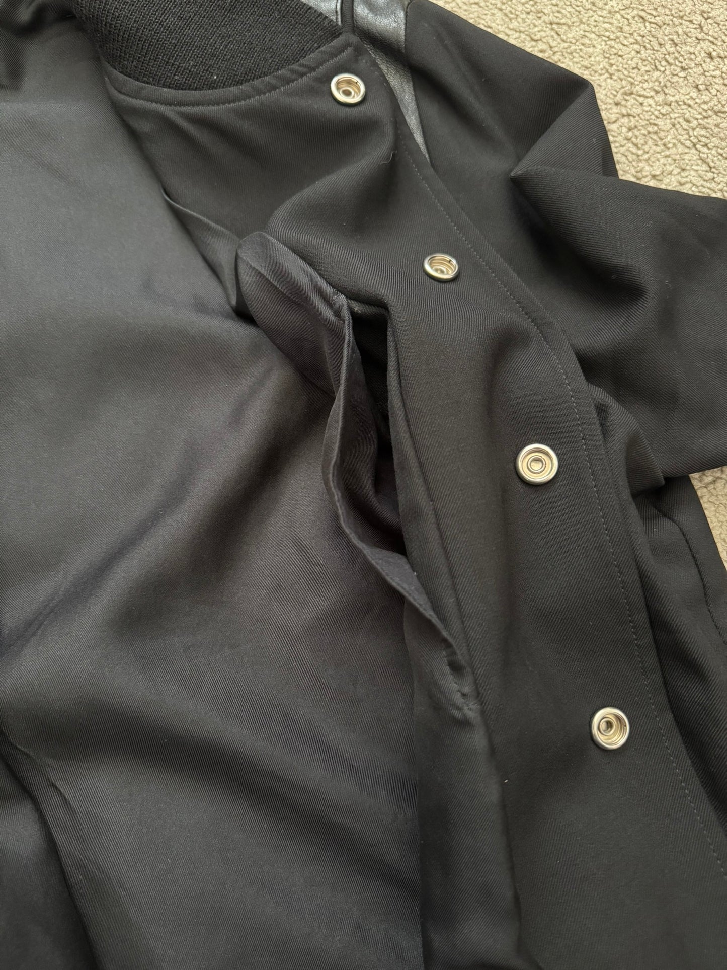 FW14 Saint Laurent by Hedi Slimane Teddy Varsity Bomber Jacket