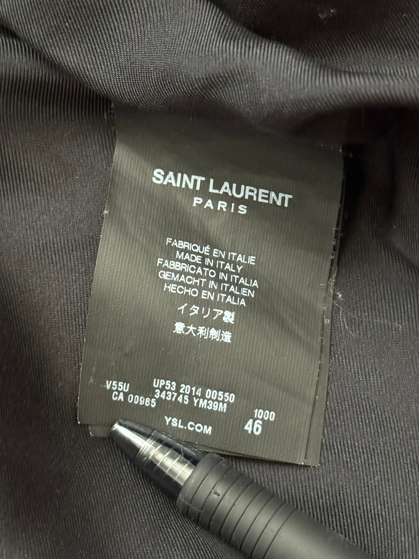 FW14 Saint Laurent by Hedi Slimane Teddy Varsity Bomber Jacket