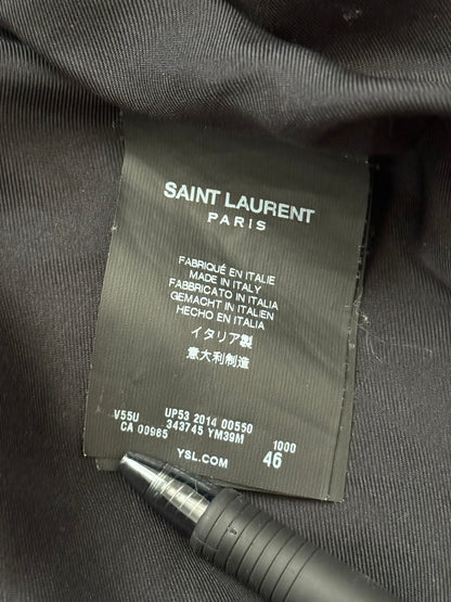 FW14 Saint Laurent by Hedi Slimane Teddy Varsity Bomber Jacket