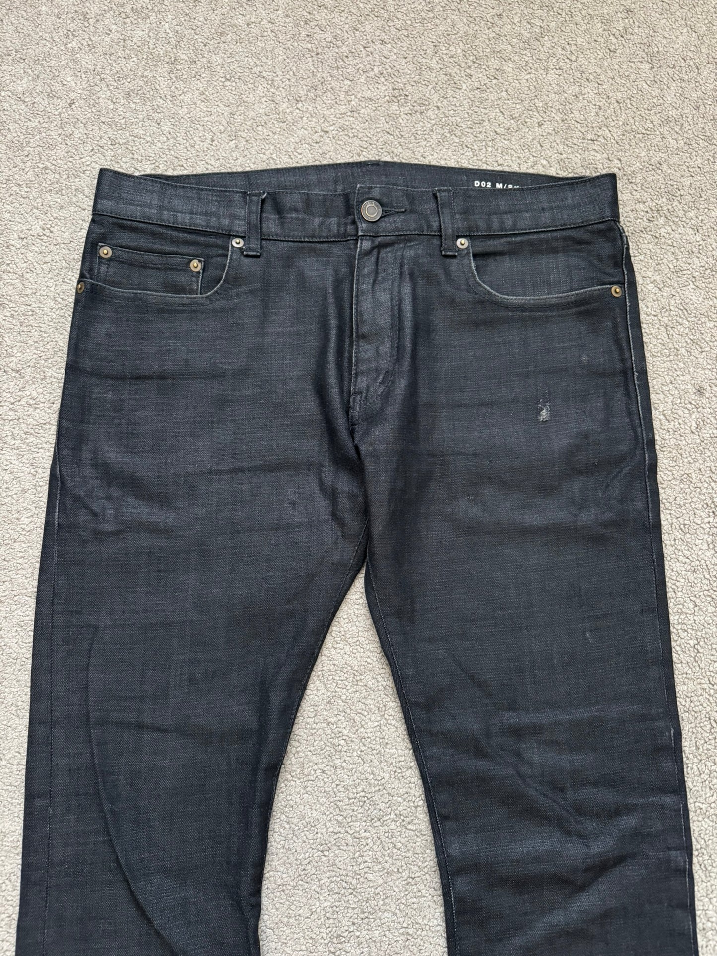 FW13 Saint Laurent by Hedi Slimane Black Wax D02 Denim Jeans