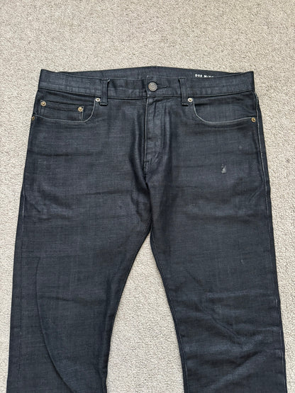 FW13 Saint Laurent by Hedi Slimane Black Wax D02 Denim Jeans