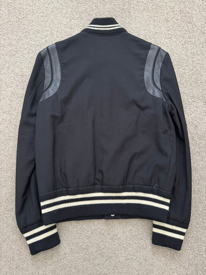 FW14 Saint Laurent by Hedi Slimane Teddy Varsity Bomber Jacket
