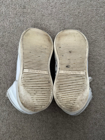 SS13 Balmain by Olivier Rousteing White Leather High Top Sneakers