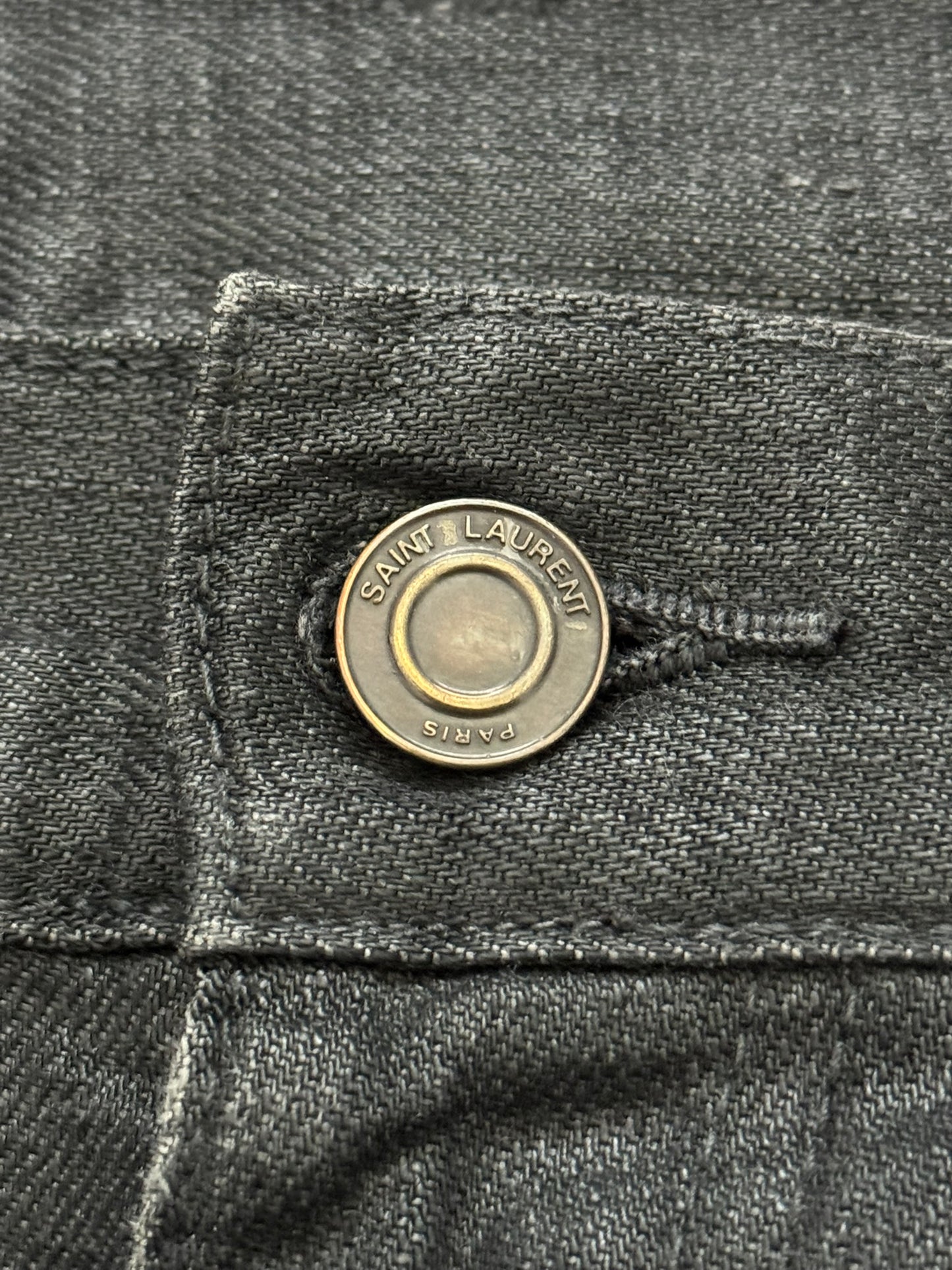 FW13 Saint Laurent by Hedi Slimane Black Wax D02 Denim Jeans