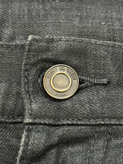 FW13 Saint Laurent by Hedi Slimane Black Wax D02 Denim Jeans