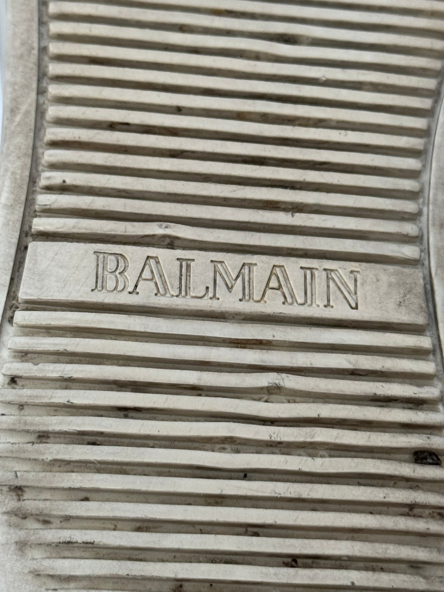 SS13 Balmain by Olivier Rousteing White Leather High Top Sneakers