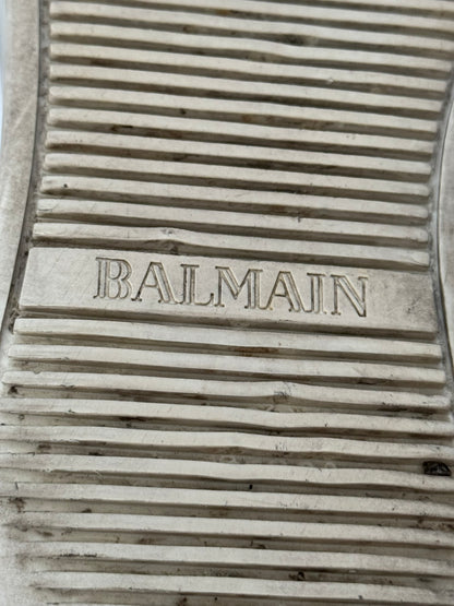 SS13 Balmain by Olivier Rousteing White Leather High Top Sneakers